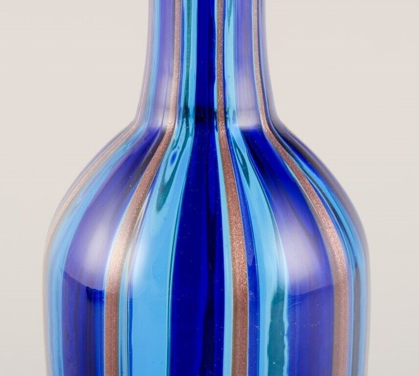 Murano Italy Art glass decanter with a striped design 1960/70s