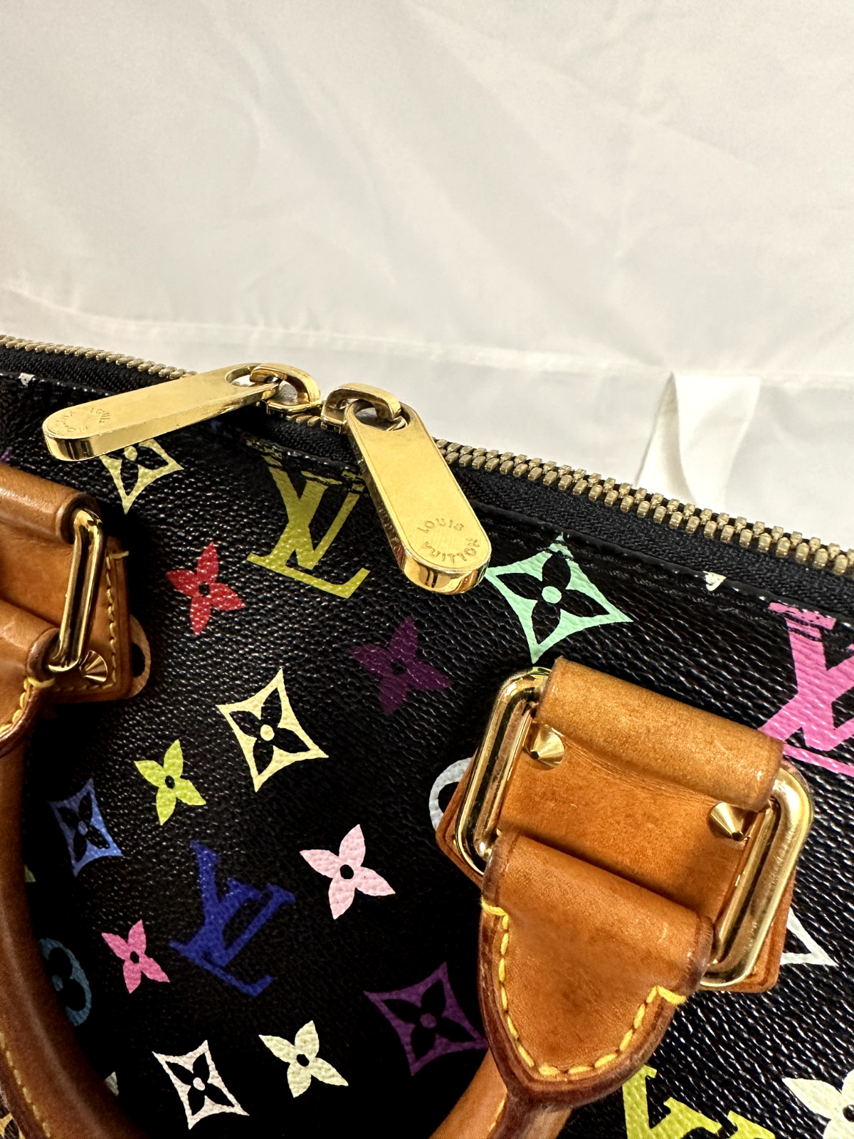 Louis Vuitton Alma Shoulder Bag PM Black Monogram Multicolor Canvas