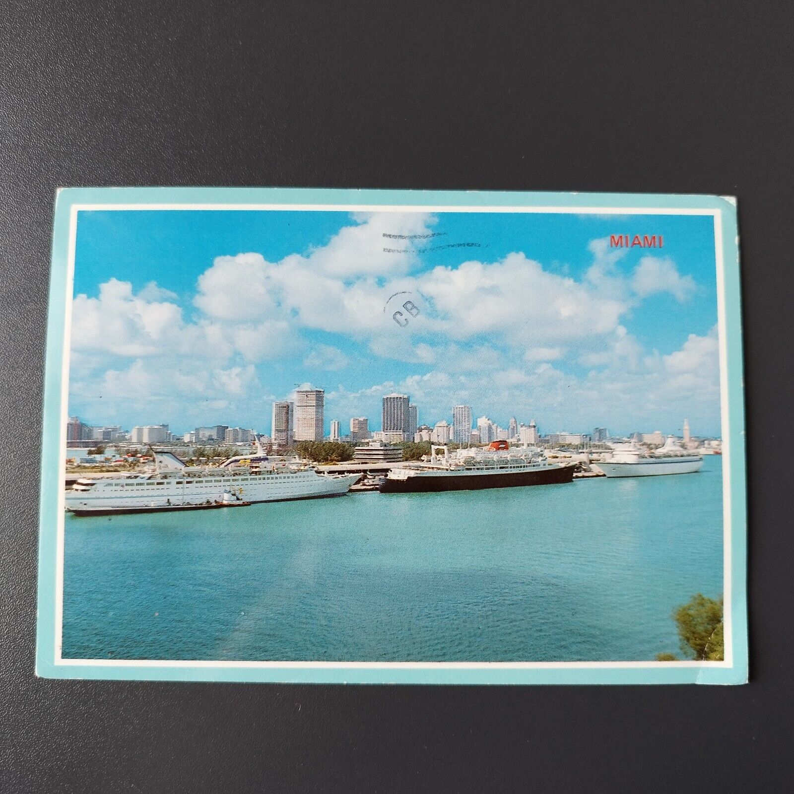 Florida  Cruise boats line up along the beautiful harbor of Miami 1984