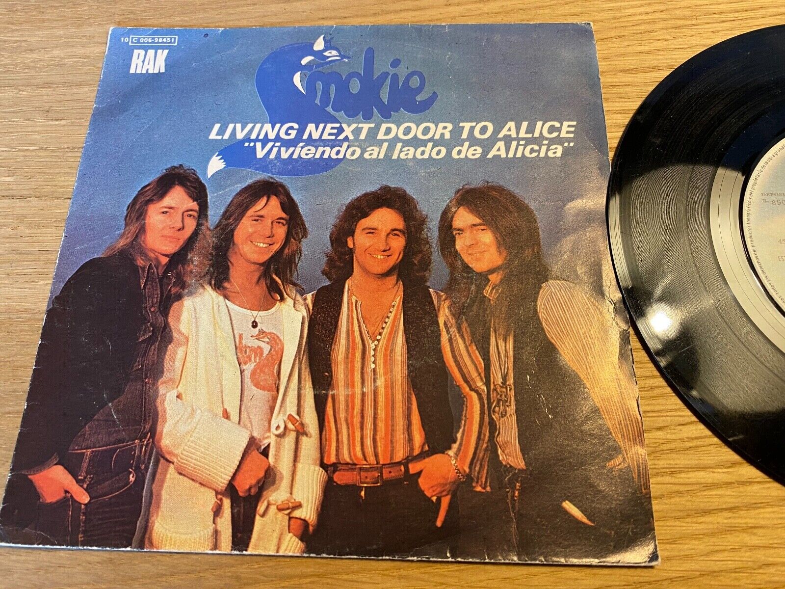 SMOKIE "LIVING NEXT DOOR TO ALIVE/RUN TO YOU" RAK RECORDS 1977 SPAIN PRESS SGAE