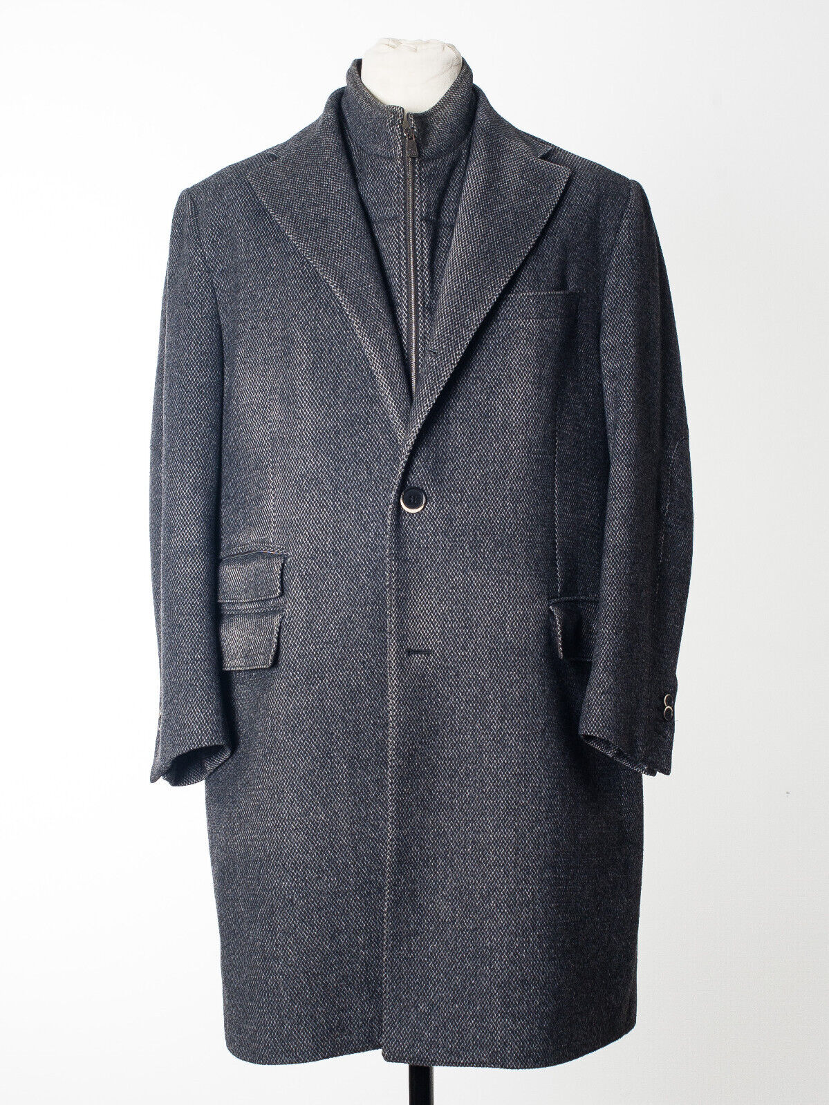 CORNELIANI ID Gray Wool Angora Winter Coat EU56 US46