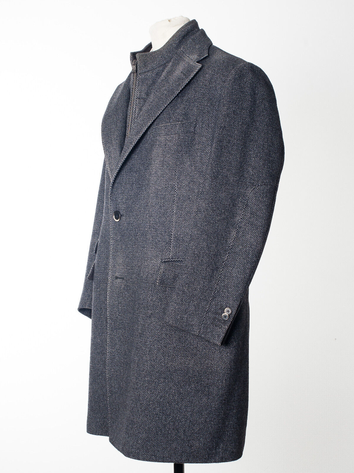 CORNELIANI ID Gray Wool Angora Winter Coat EU56 US46