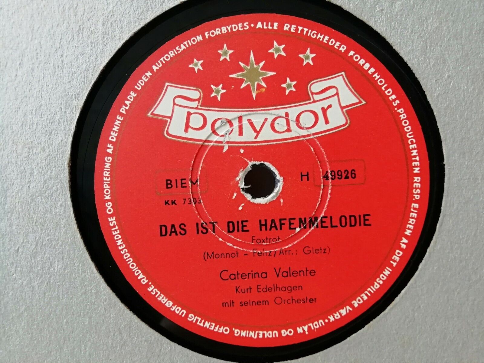 78 rpmCATERINA VALENTEO Billy Boy/Das Ist Die HafenmelodiePolydorDenmark