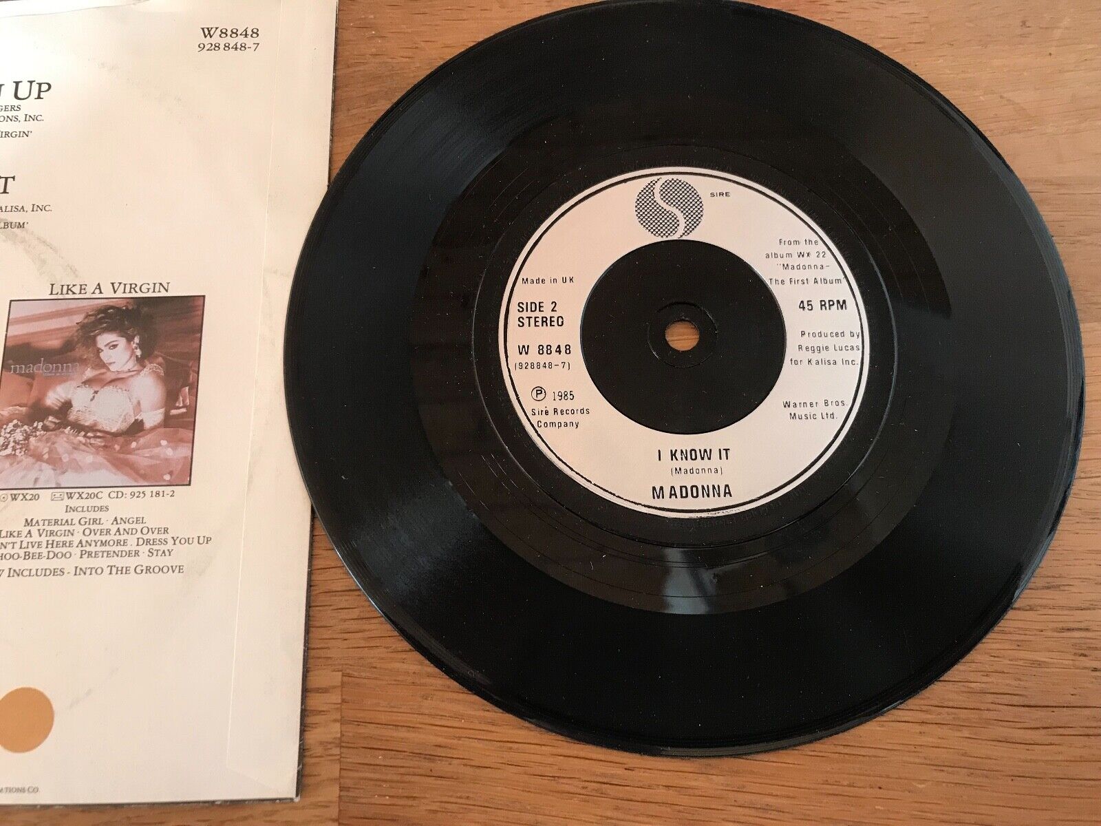 MADONNA "DRESS YOU UP / I KNOW IT" 1985 VINYL SINGLE SIRE RECORDS USED ENGLAND**