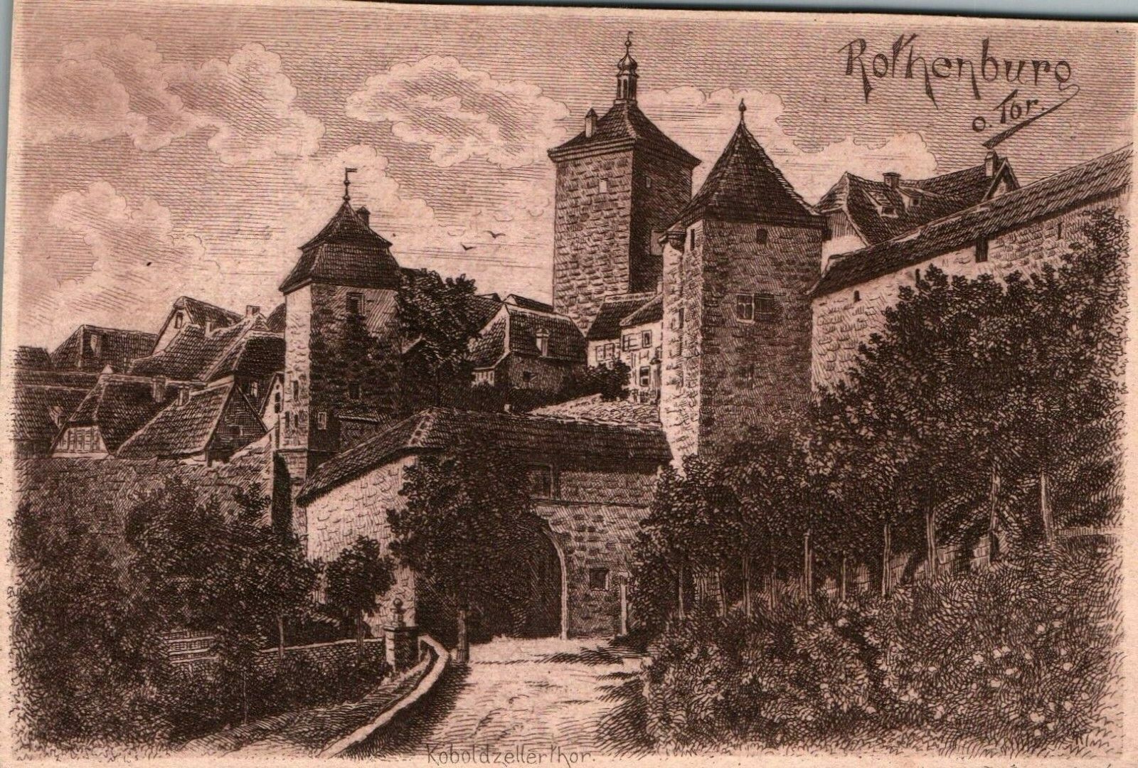 Rothenburg Tor Koboldzellerthor ob der Tauber Germany Postcard