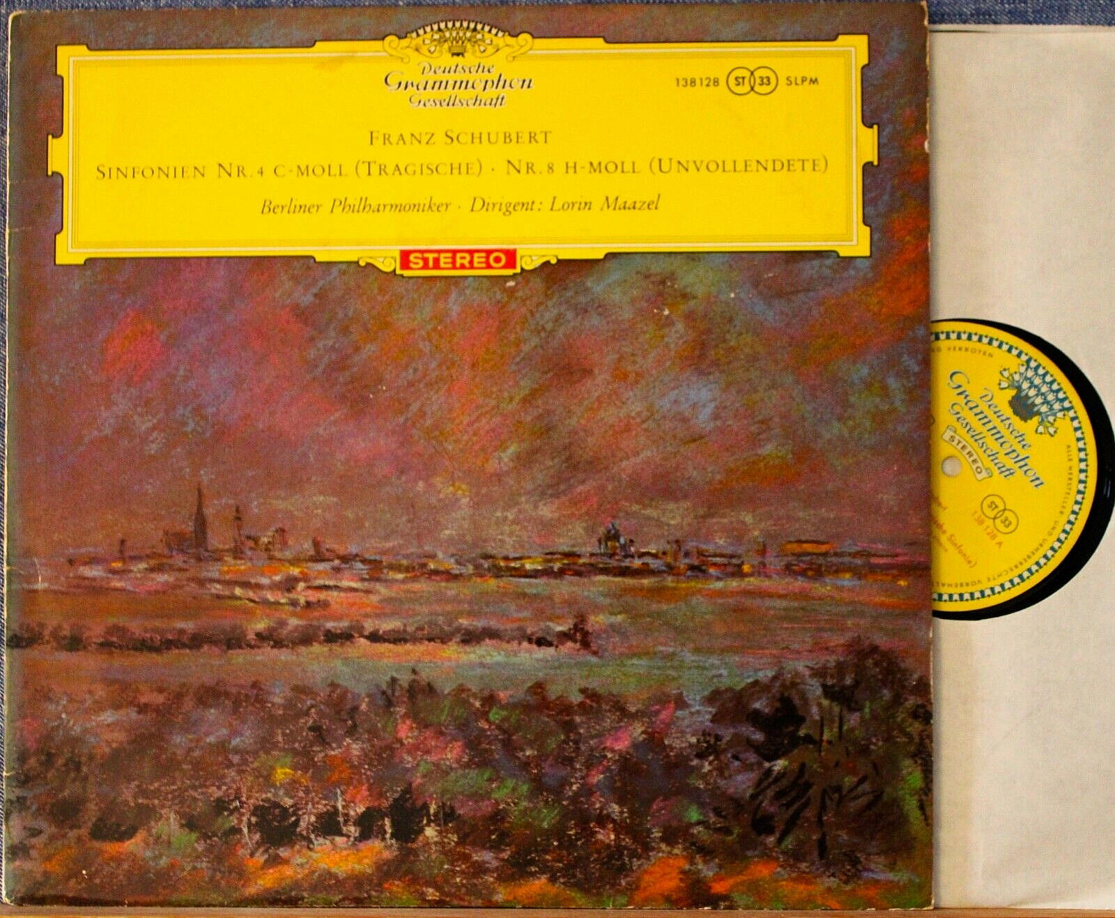 Maazel Schubert (Symphonies 4 + 8) DGG 138 128 SLPM red stereo NM(-)