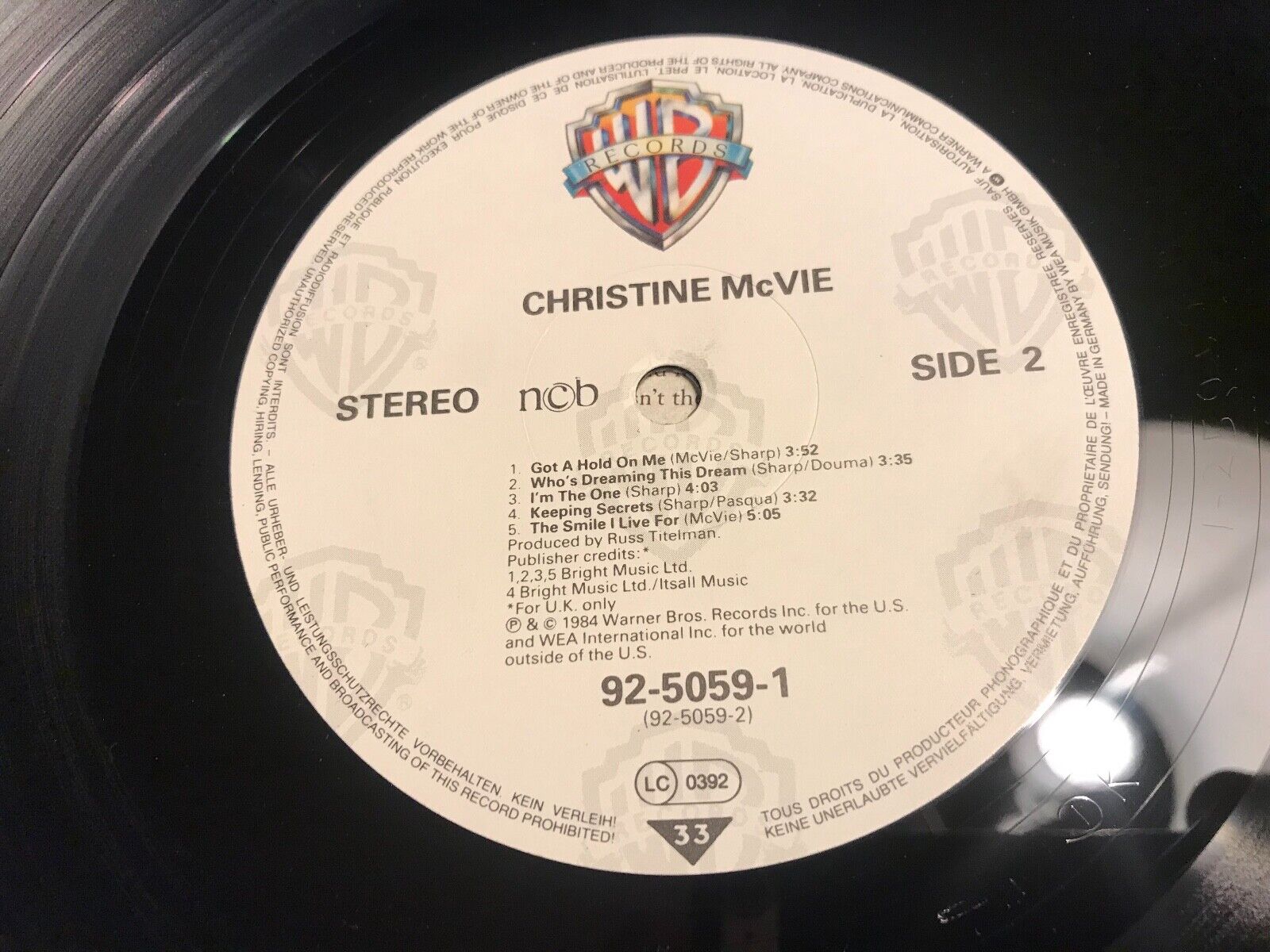 CHRISTINE McVIE WARNER BROS1984 10 TRACKS NCB SCANDINAVIAN PRESSED NCB LP RARE*