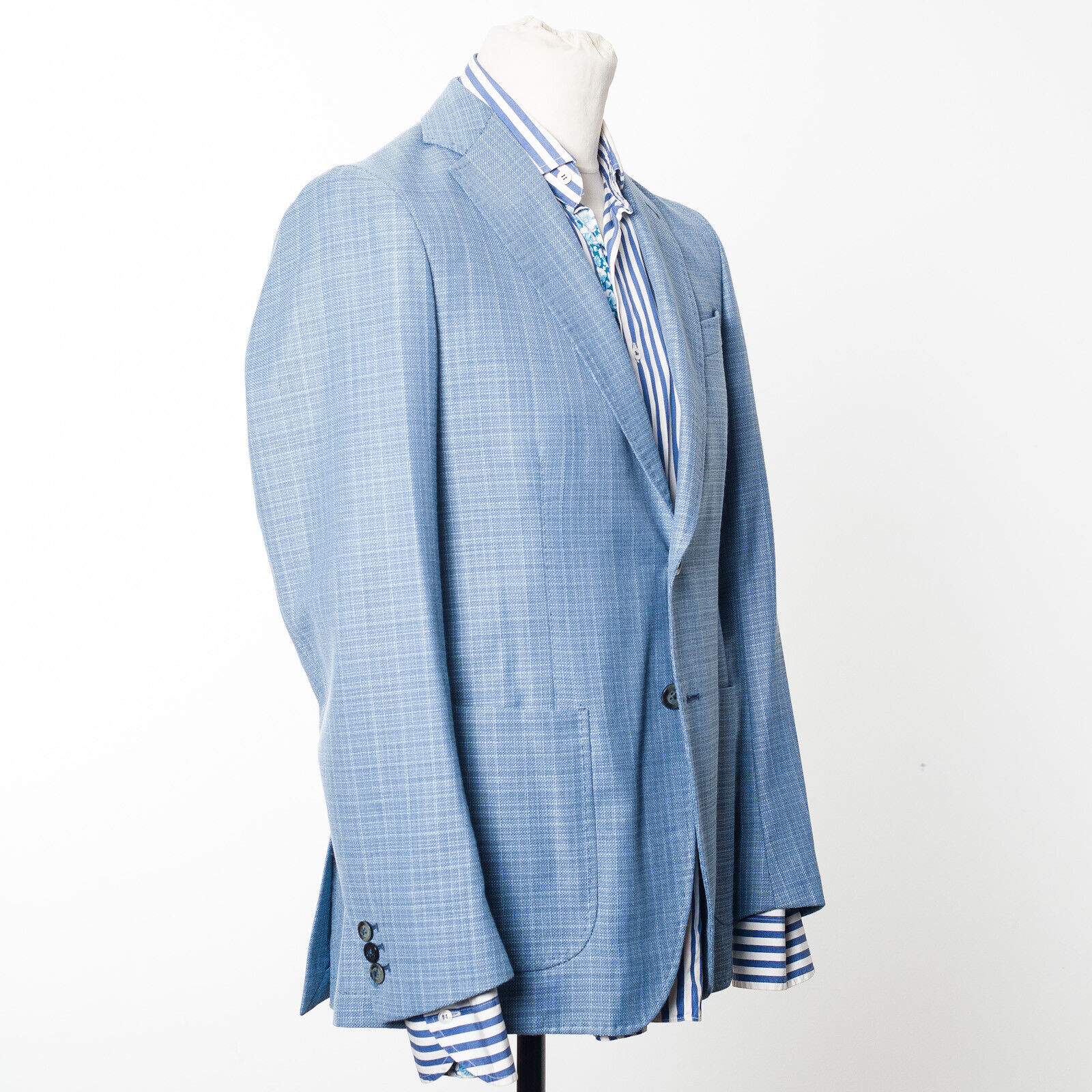 TOMBOLINI Sky Blue Unlined Wool Sport Coat Blazer EU48 US38