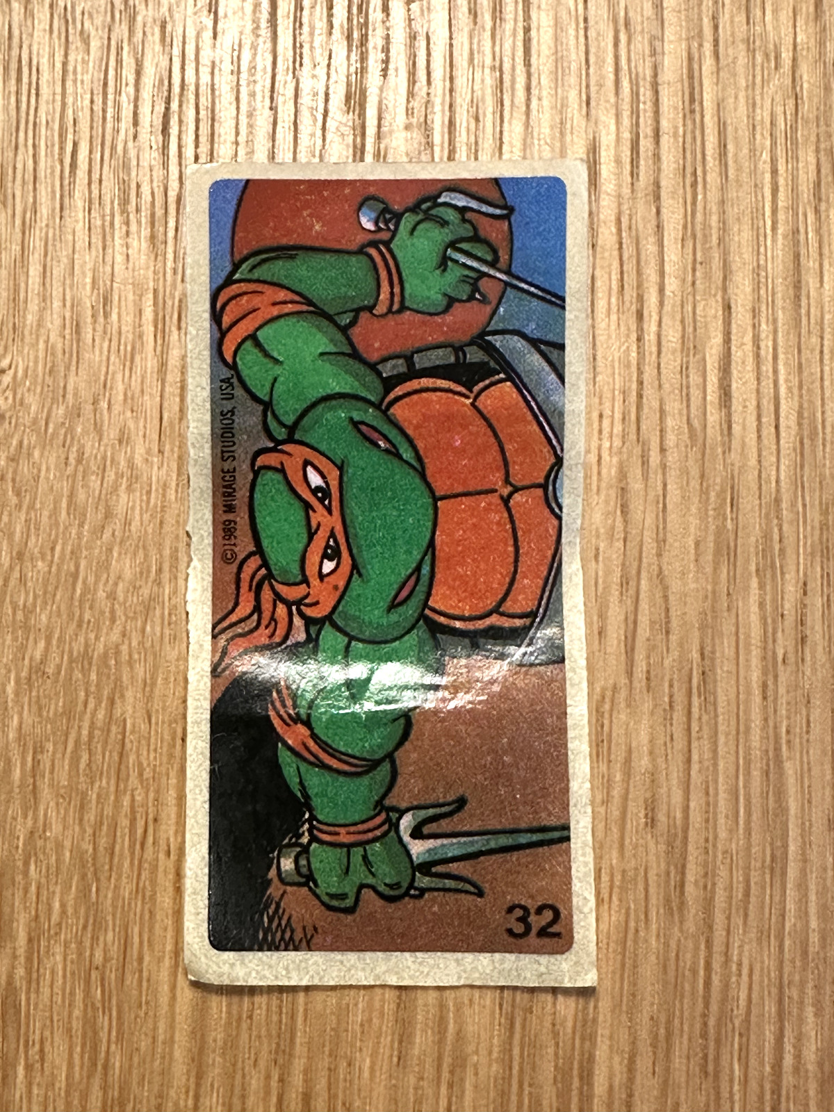 TEENAGE MUTANT NINJA TURTLES 1989 Mirage Studios BUBBLE GUM Sticker No 32