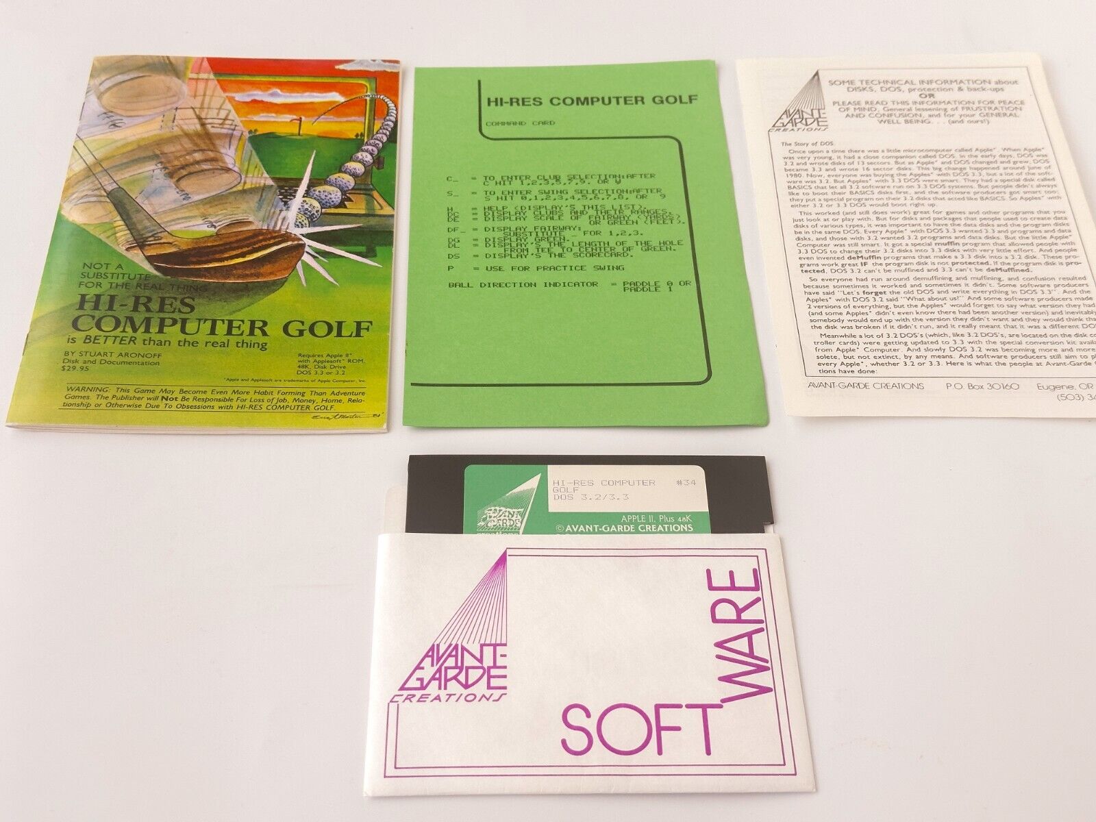 Hi-Res Computer Golf - Avant-Garde Creations - 1981 / Apple II