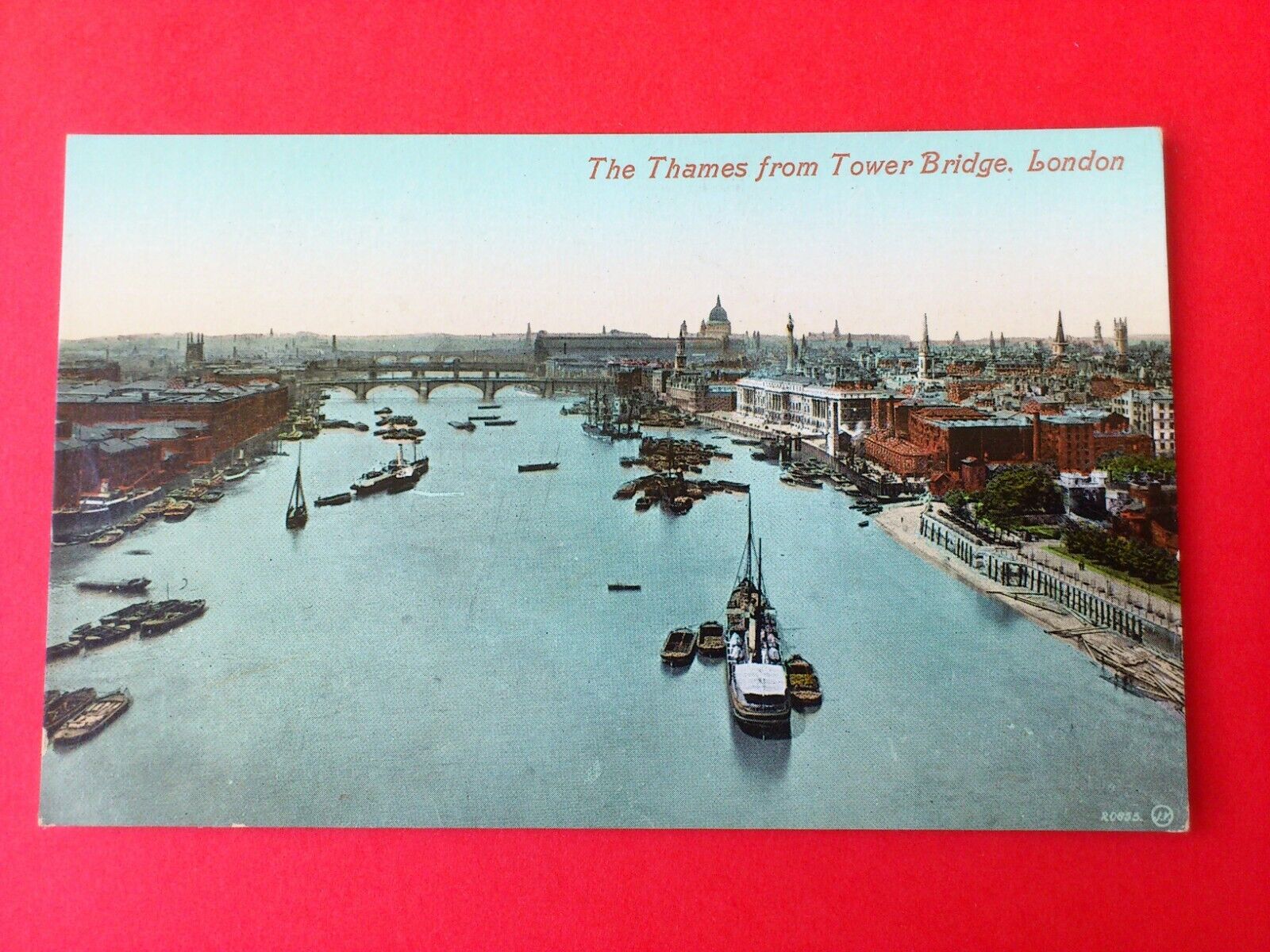 Antique PostcardUKLondonThe Thames from Tower Bridge ca 1910 Unposted