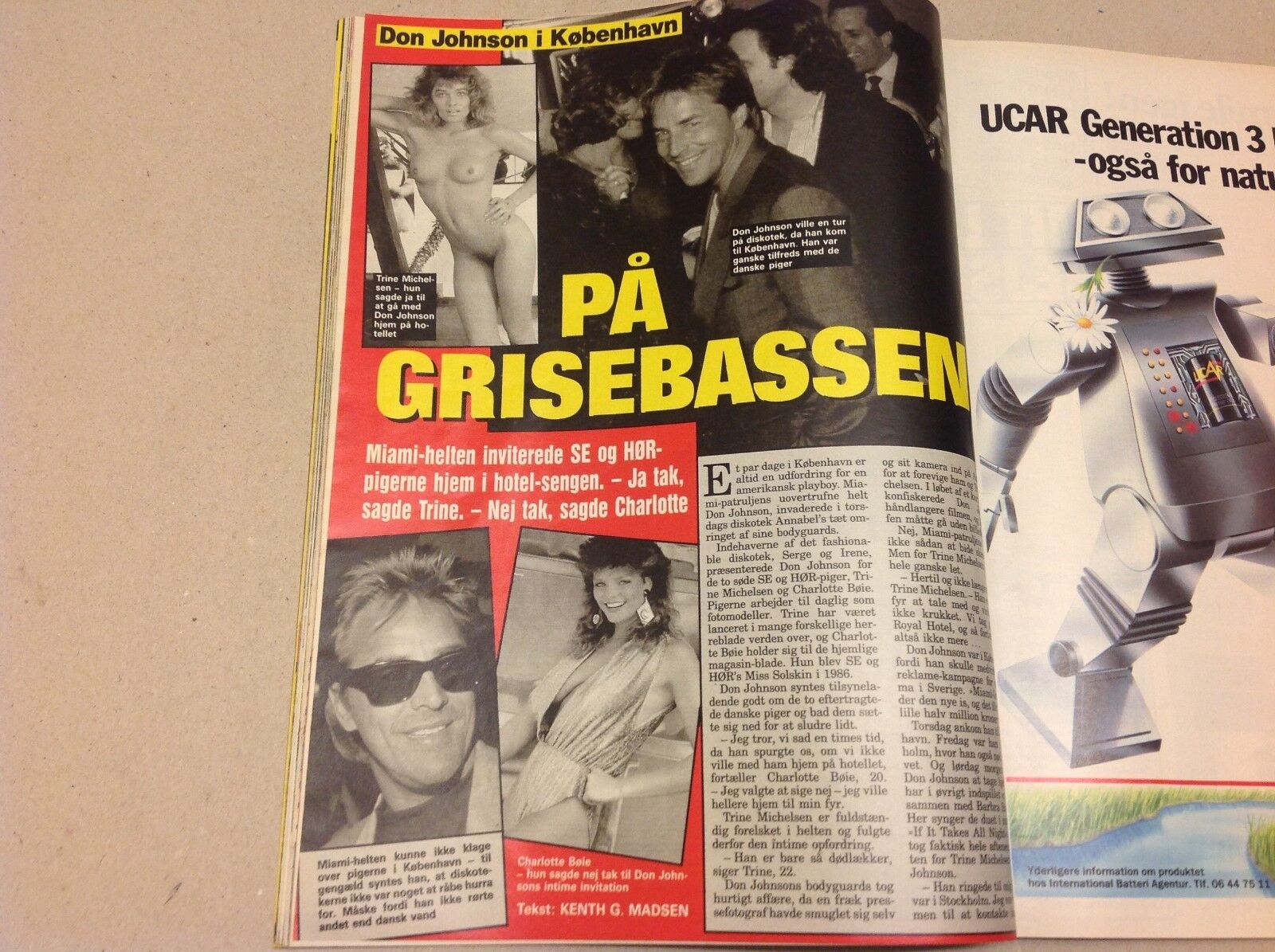 Don Johnson Miami Vice Copenhagen Visit Vtg Danish Magazine 1988 "Se og Hoer"