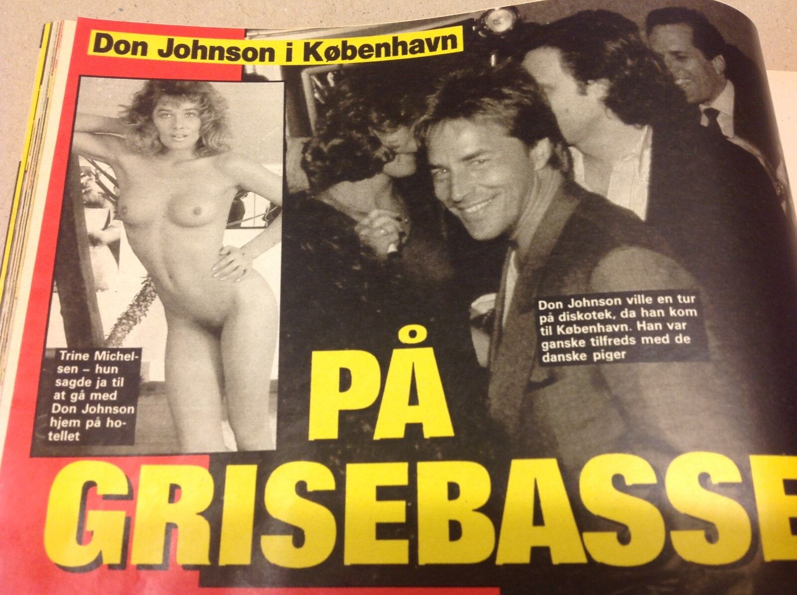 Don Johnson Miami Vice Copenhagen Visit Vtg Danish Magazine 1988 "Se og Hoer"