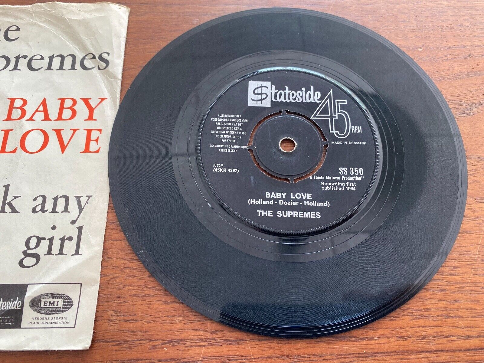 THE SUPREMES "BABY LOVE / ASK ANY GIRL" NCB STATESIDE DANISH PRESS 7" SINGLE OOP