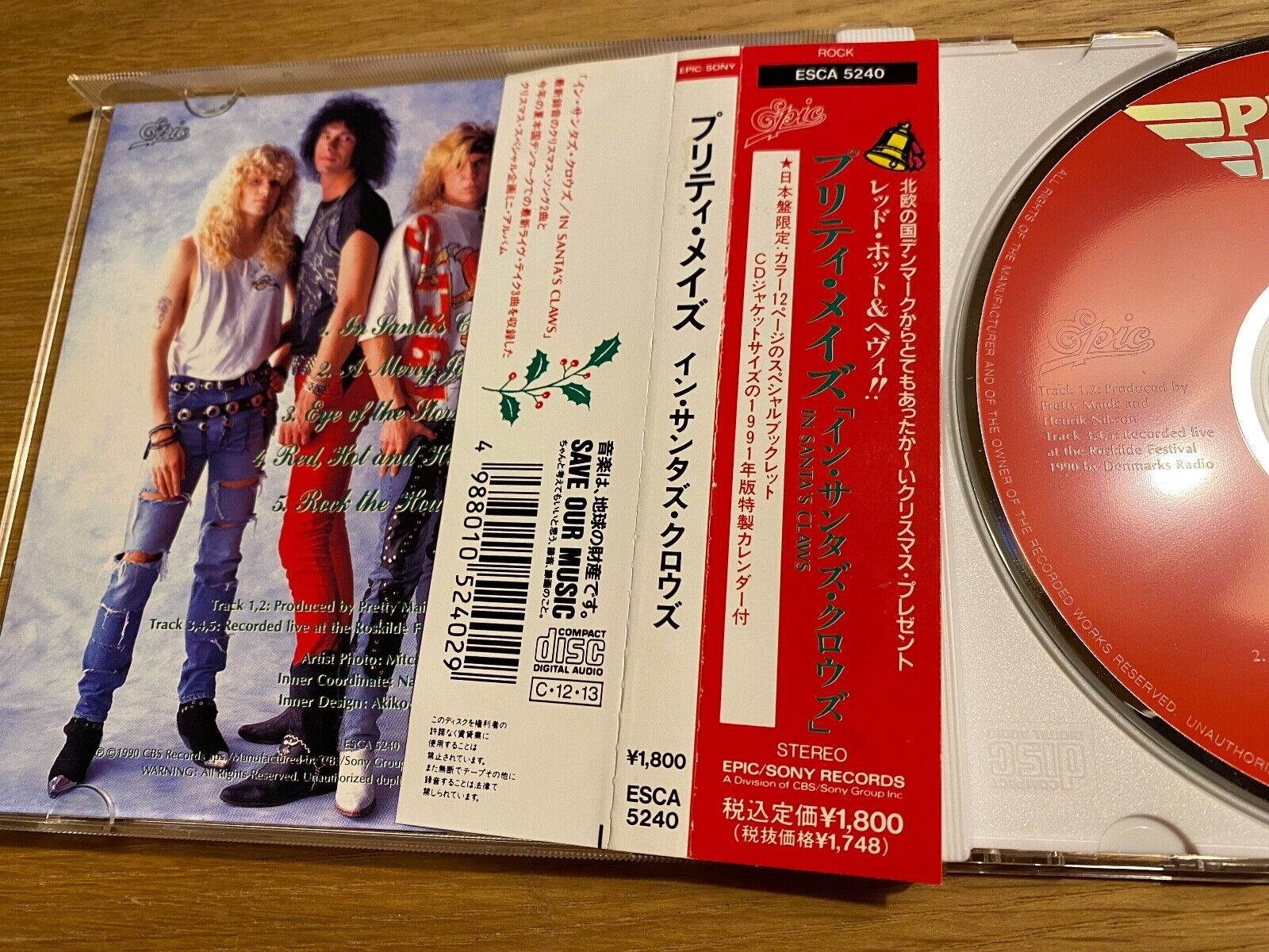 PRETTY MAIDS "IN SANTA´S CLAWS" 1990 CD 5 TRACK CBS RECORDS APS JASRAC JAPANESE*