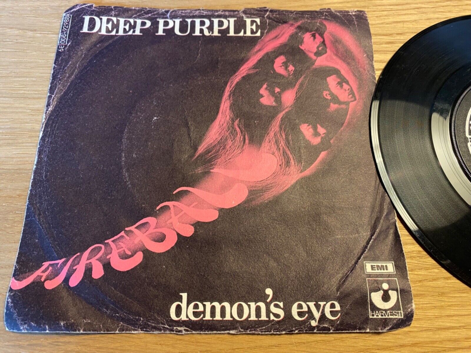 Deep Purple “Fireball / Demon”s Eyes” 1971 EMI Harvest Danish Press 7” vinyl NCB