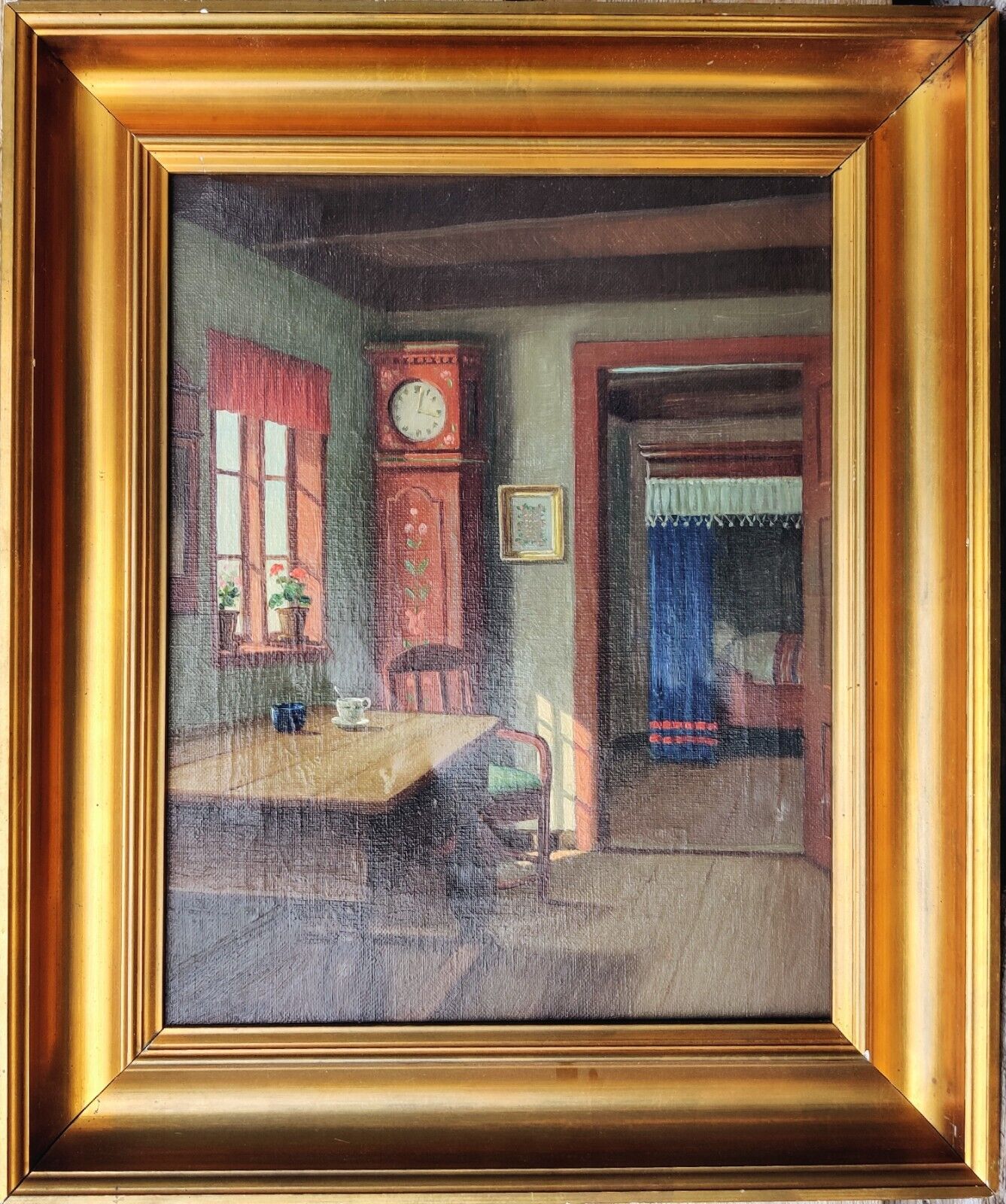 C Birksö: FARMHOUSE INTERIOR original oil painting