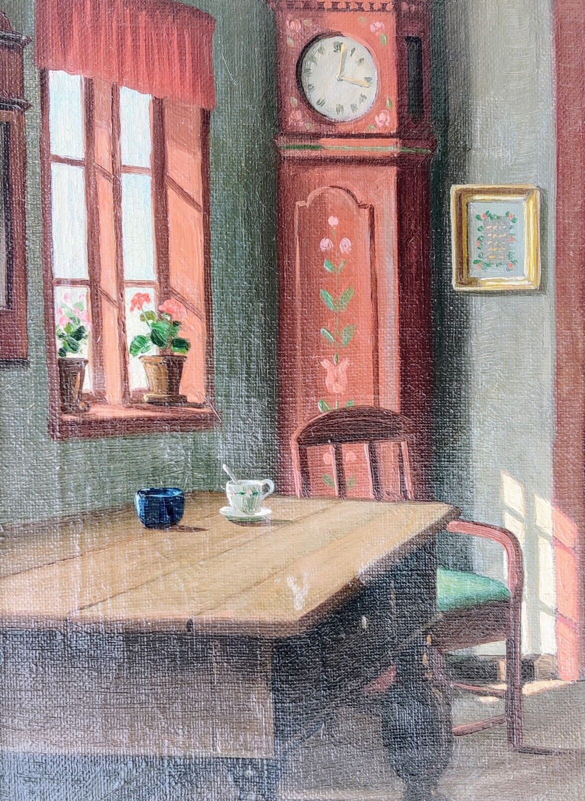 C Birksö: FARMHOUSE INTERIOR original oil painting