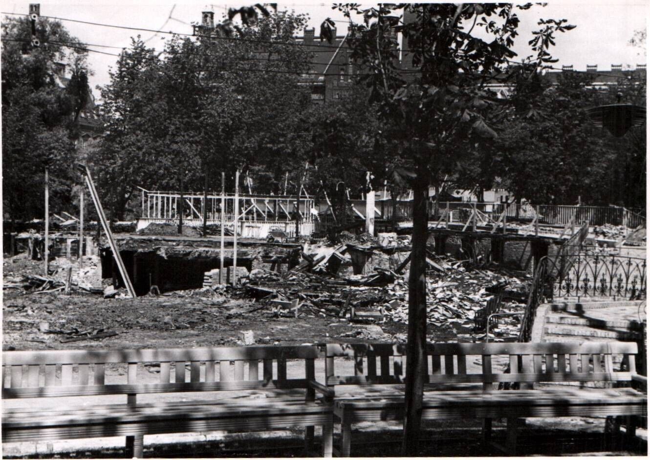 WWII Photo Sabotage Destruction Copenhagen Denmark Small Size 11x7cm World War 2