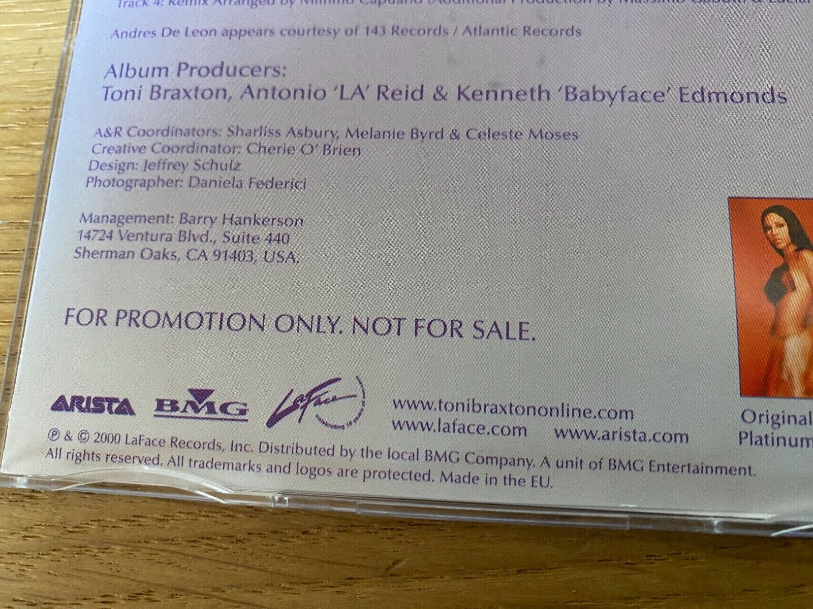 TONI BRAXTON "SPANISH GUITAR" THE REMIXES 2000 PROMOTIONAL 4 TRACKS CD SINGLE***