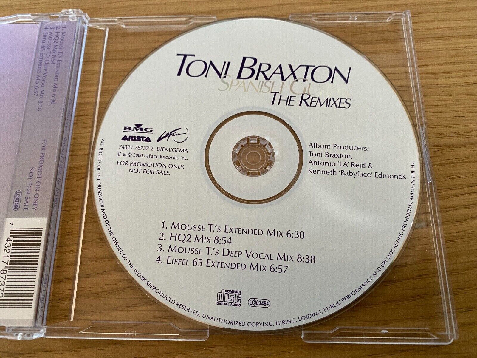 TONI BRAXTON "SPANISH GUITAR" THE REMIXES 2000 PROMOTIONAL 4 TRACKS CD SINGLE***