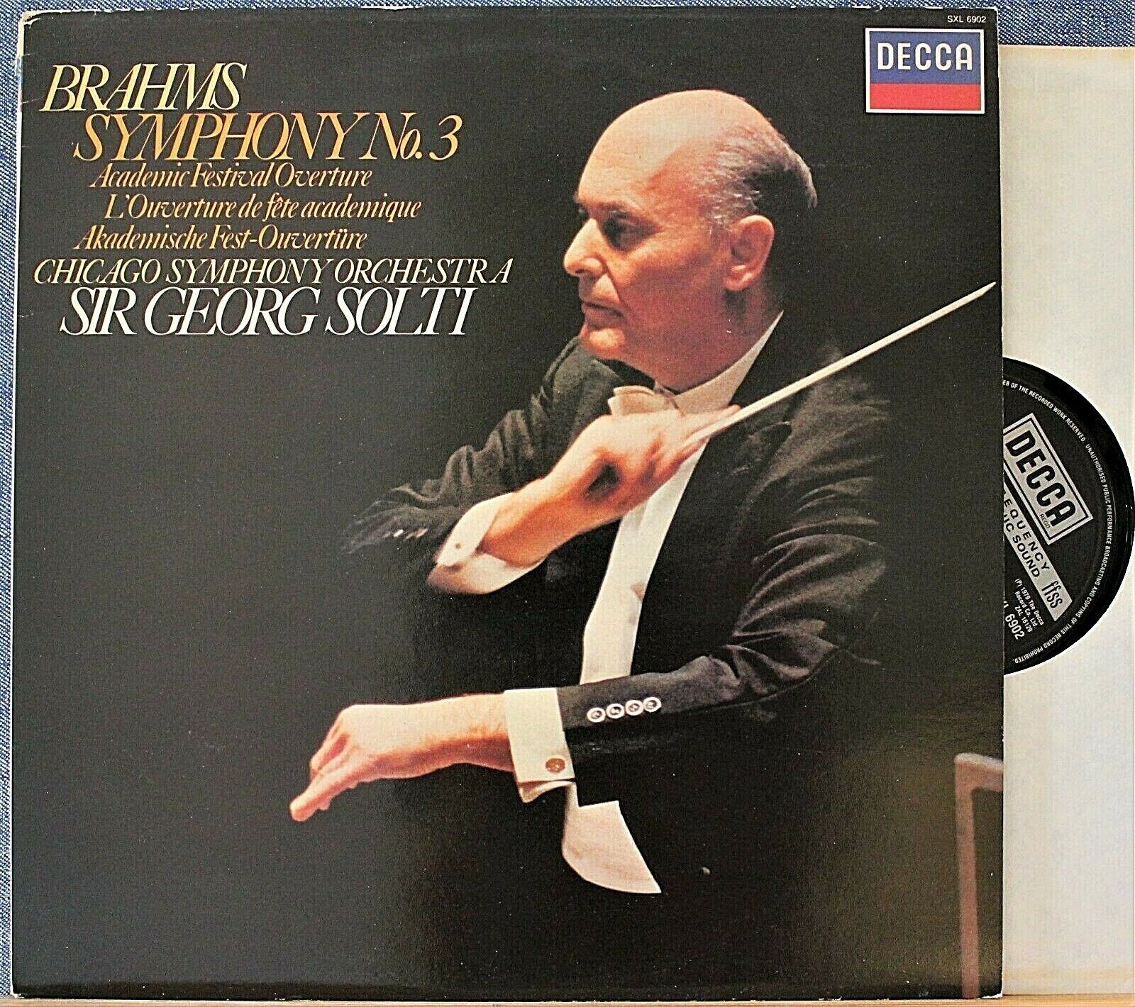 Solti Brahms (Symphony 3; Academic Festival Overture) Decca SXL 6902 NM