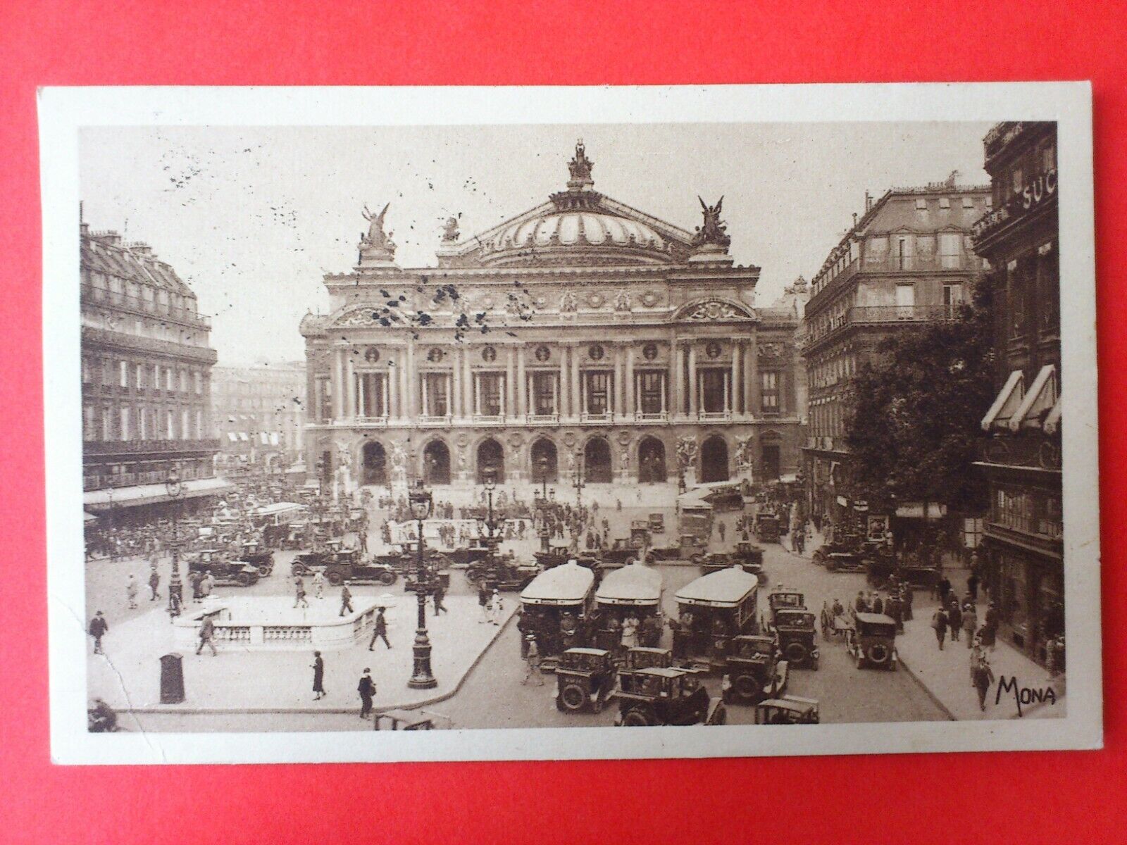 Vintage Postcard FranceParisPlace de l'Opéra Posted to Denmark in 1931