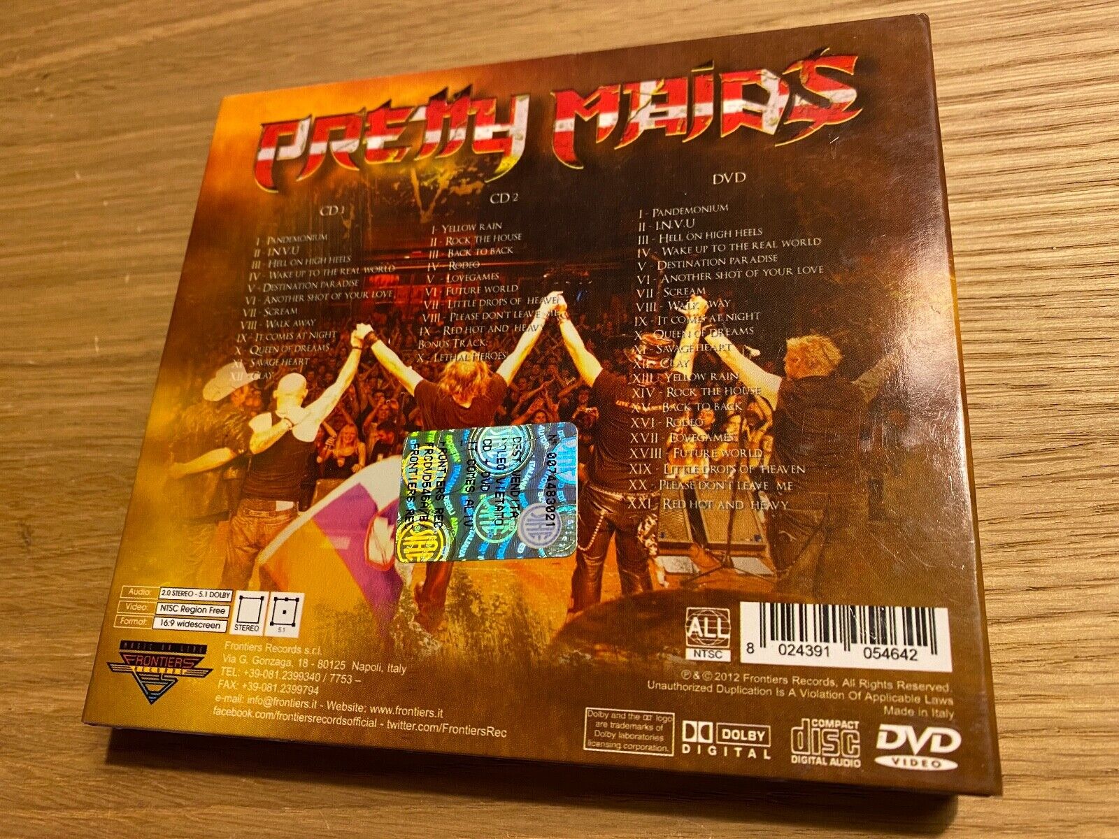 PRETTY MAIDS "IT COMES ALIVE -MAID IN SWITZERLAND" CD  DVD SET ITALIAN PRESS***