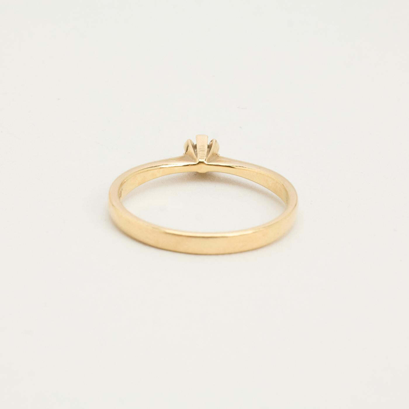 Ring with diamond (0025 ct) in 8K Gold size 6 - 6½ | Vintage Solid