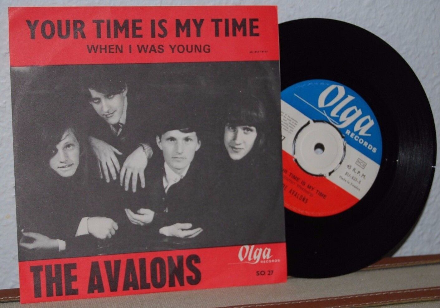 THE AVALONS Your Time is My Time RARE freakbeat 45 Sweden OLGA 7'' 1966 psych