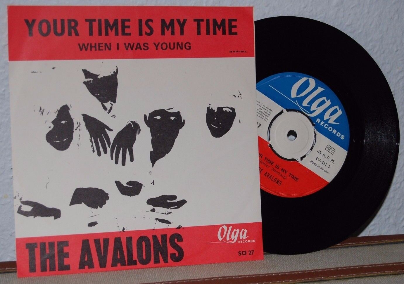 THE AVALONS Your Time is My Time RARE freakbeat 45 Sweden OLGA 7'' 1966 psych