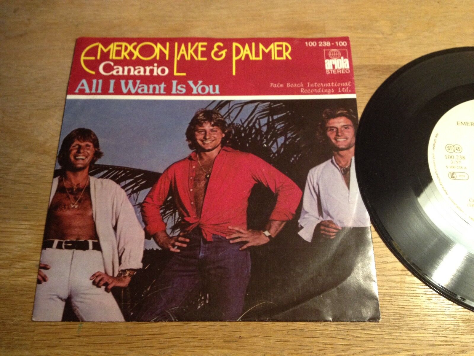 EMMERSON LAKE  PALMER "CANARIO/ALL I WANT IS YOU" 1978 7 " SINGLE WEST GERMANY