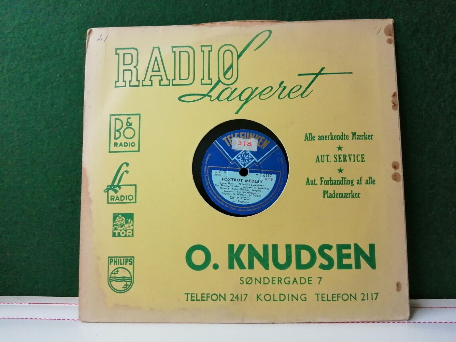 78 rpm DIE 2 PICOS Foxtrot Medley/Marsch MedleyTELEFUNKENDenmark