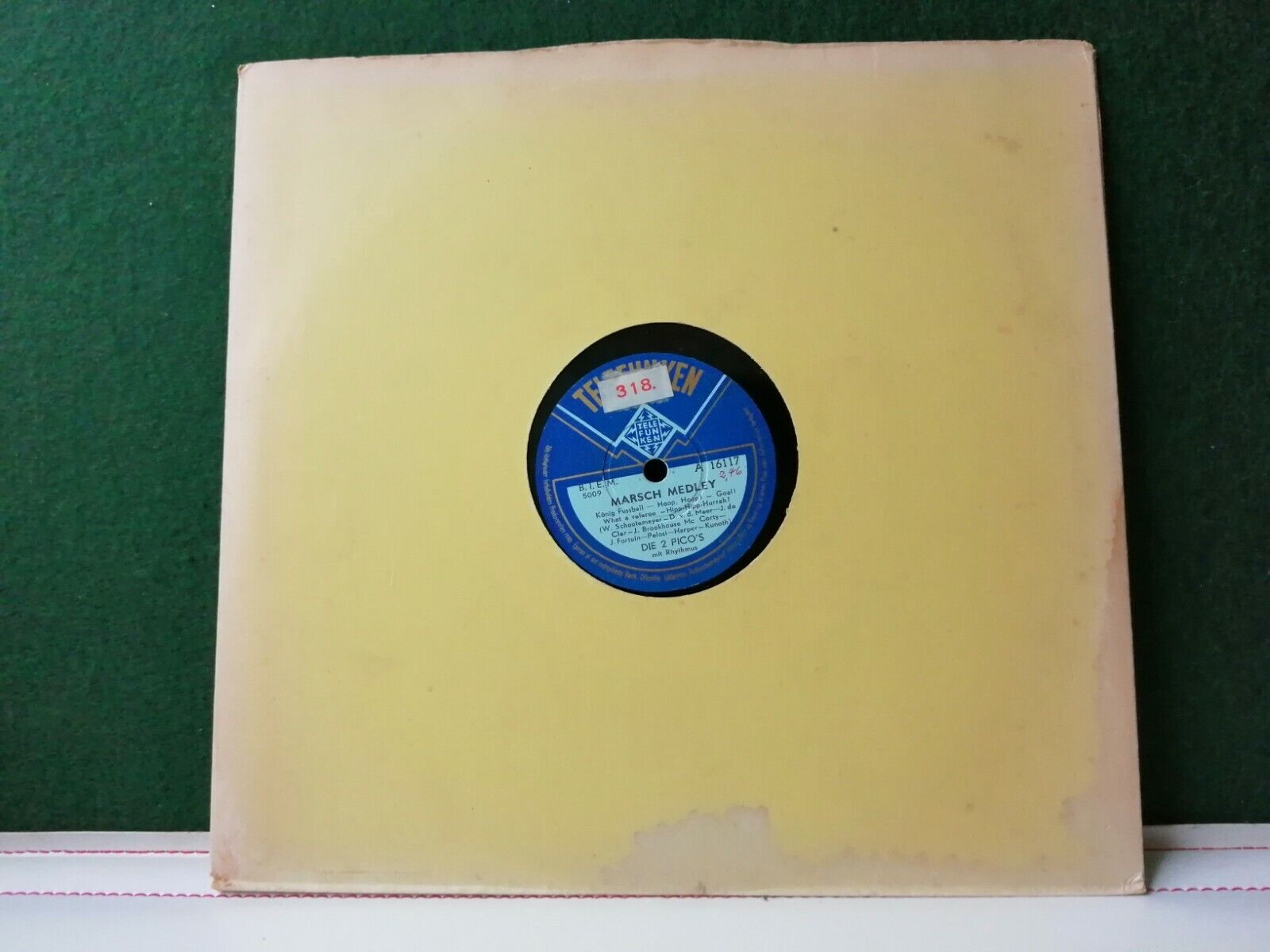 78 rpm DIE 2 PICOS Foxtrot Medley/Marsch MedleyTELEFUNKENDenmark