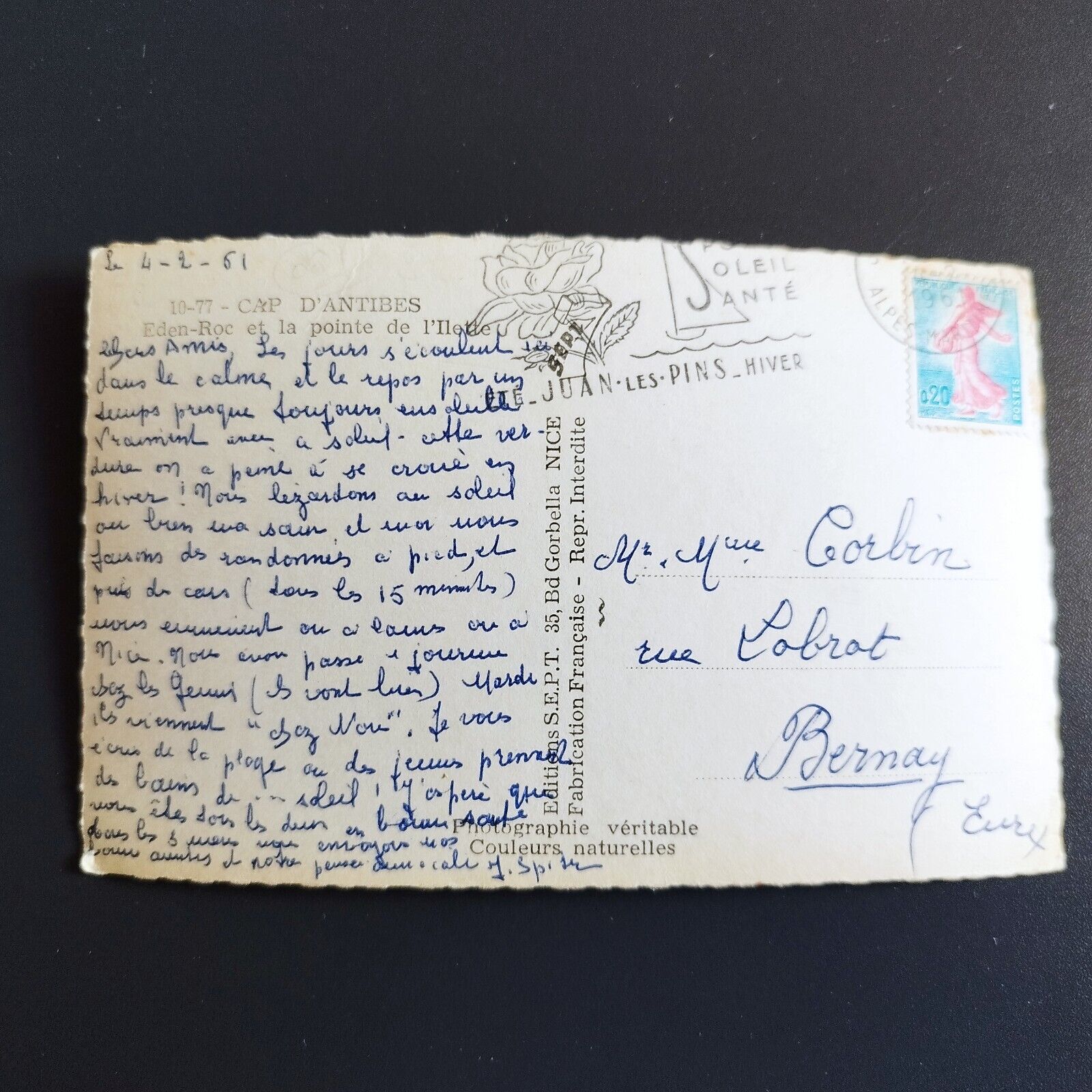 France -Cap D' Antibes -Eden- Roc et la pointe l'Ilette - (10-77 ) 1951