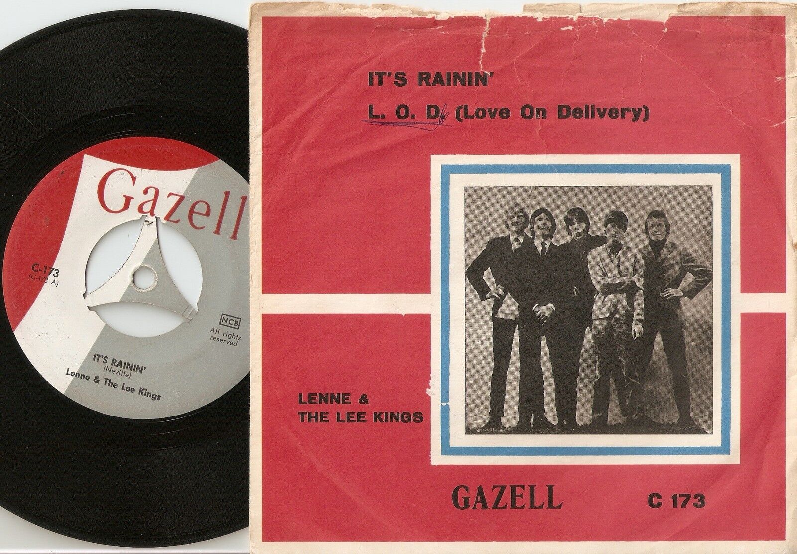 LENNE  THE LEE KINGS IT`S RAINING  LOVE ON DELIVERY DANISH 45+PS 1965 MOD BEAT