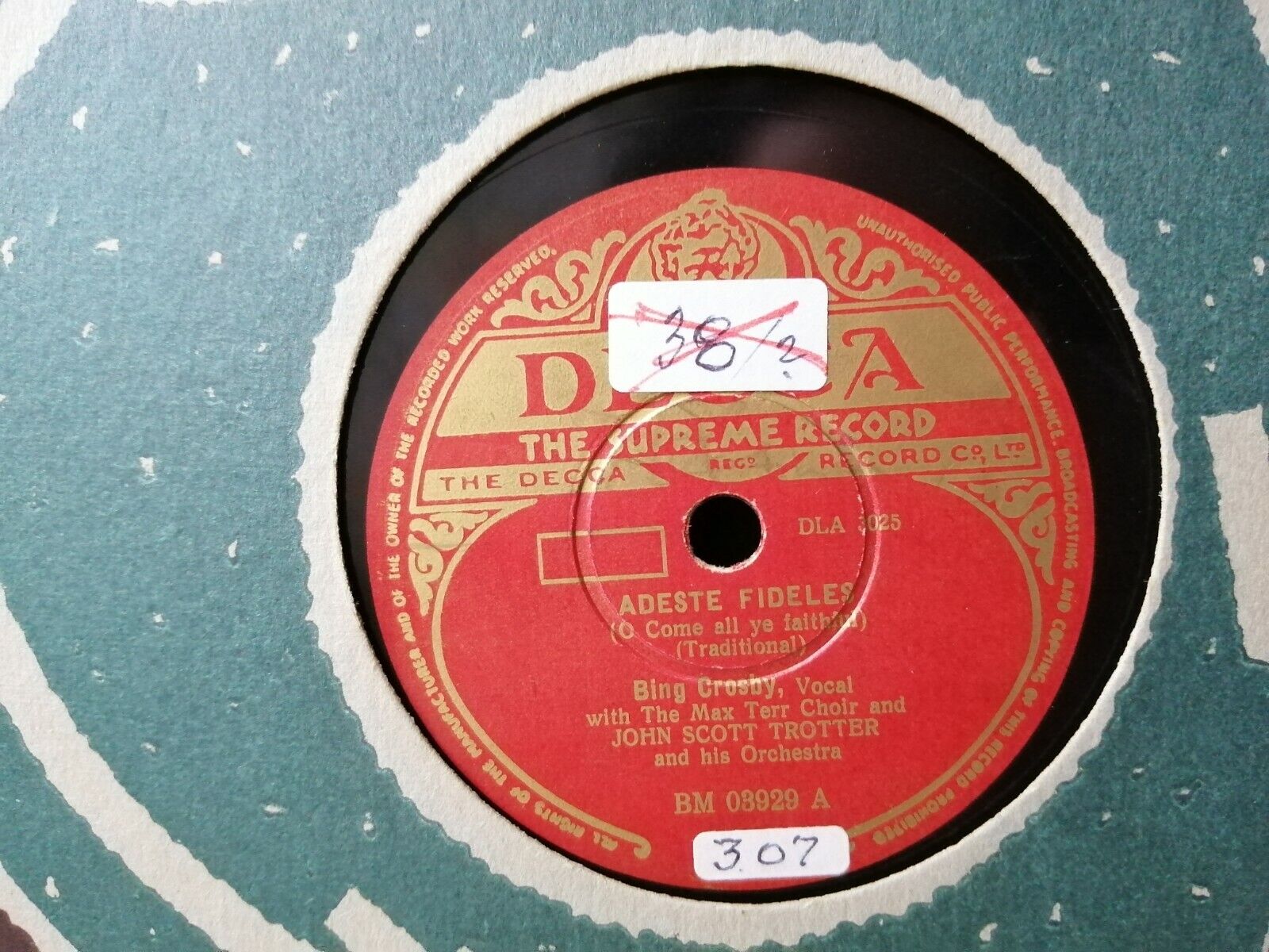 78 rpm shellacBING CROSBYSilent NightHoly Night/Adeste FidelesDecca DLA 3025