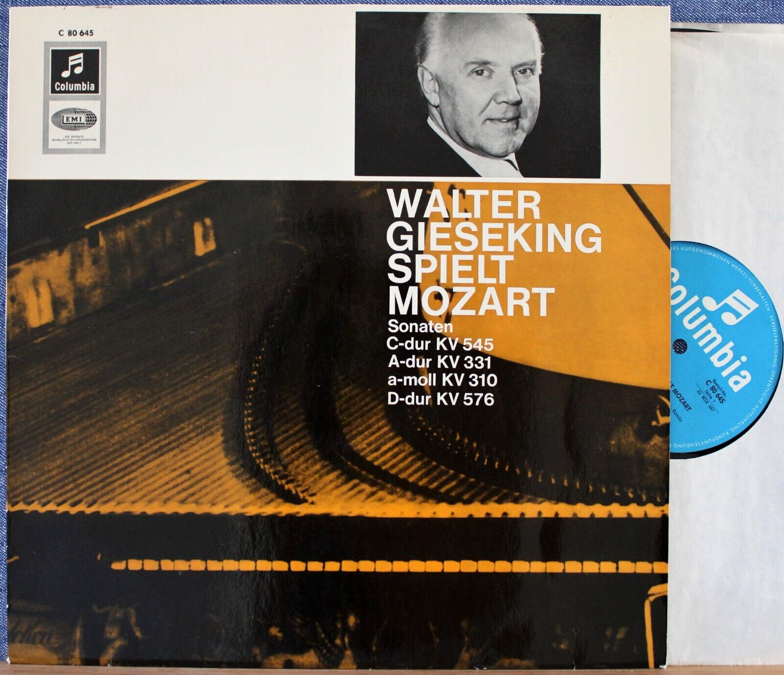 Gieseking Mozart (Sonatas KV 310 331 545 576) Col C 80 645 NM