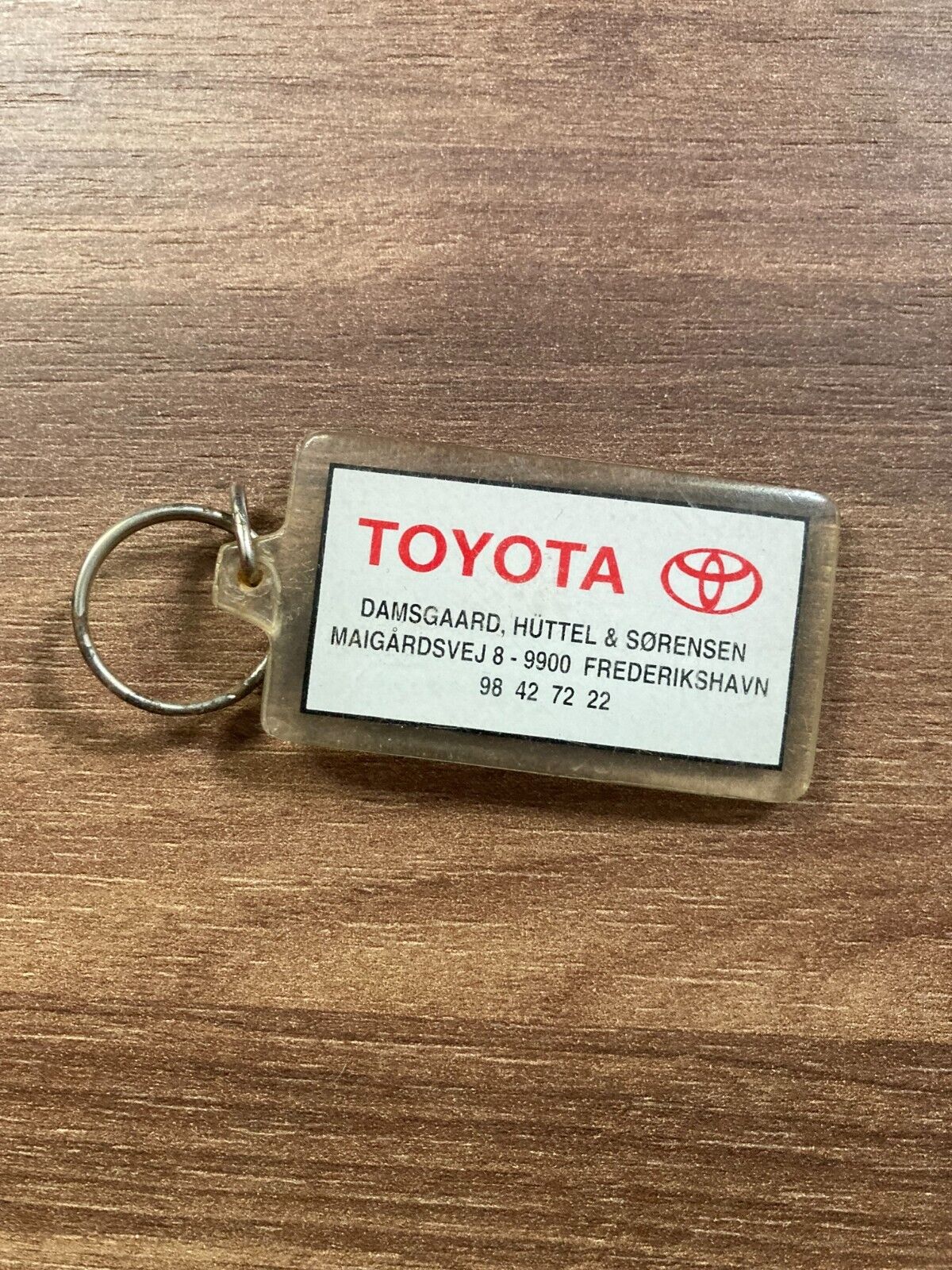 Vintage Toyota Danish Plastic Keychain - Rare 1980s Car Dealership