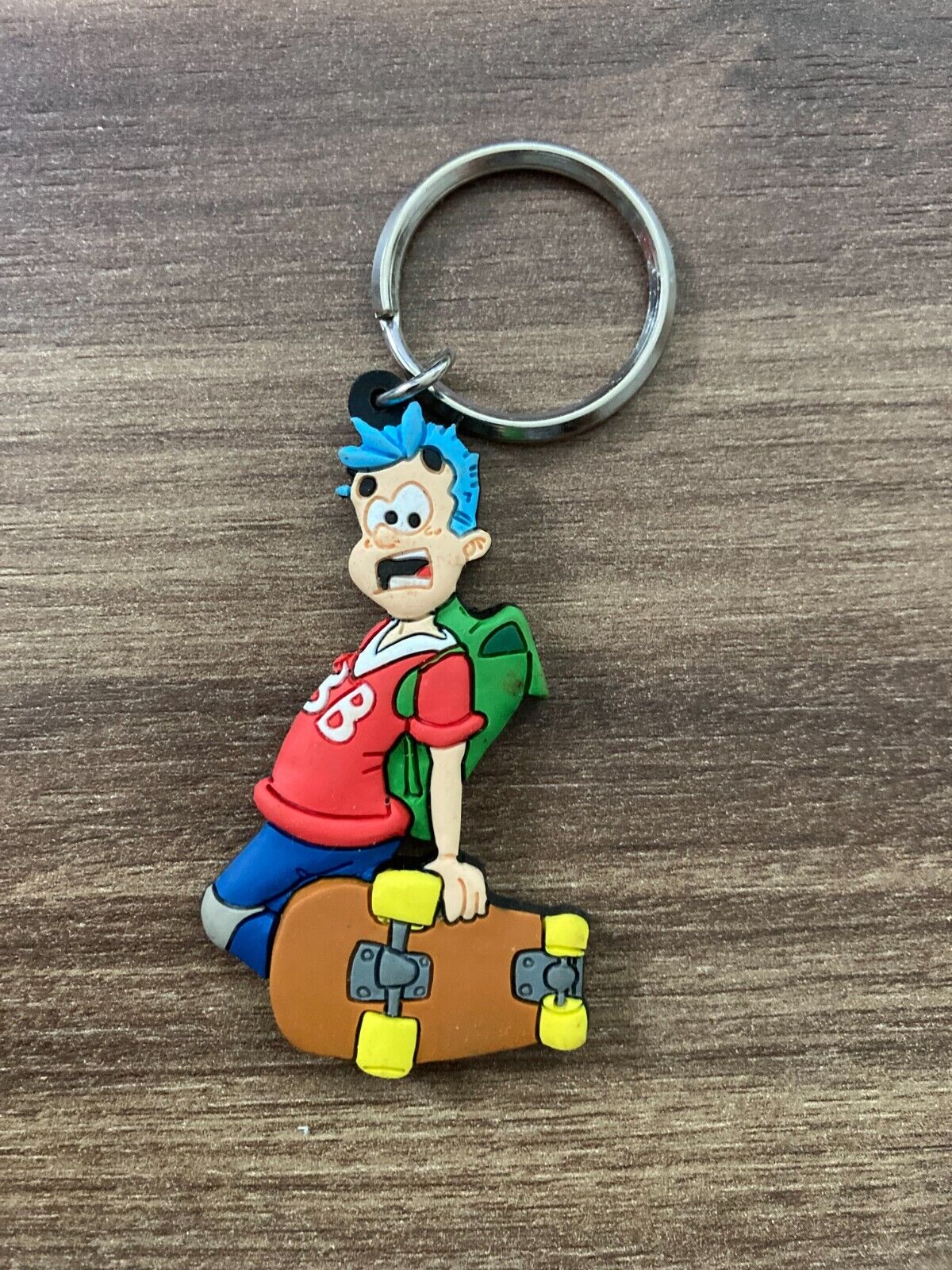 Vintage 2002 ZebbiZ Skateboard Boy BB Pixeline Keychain by Studio 1-2