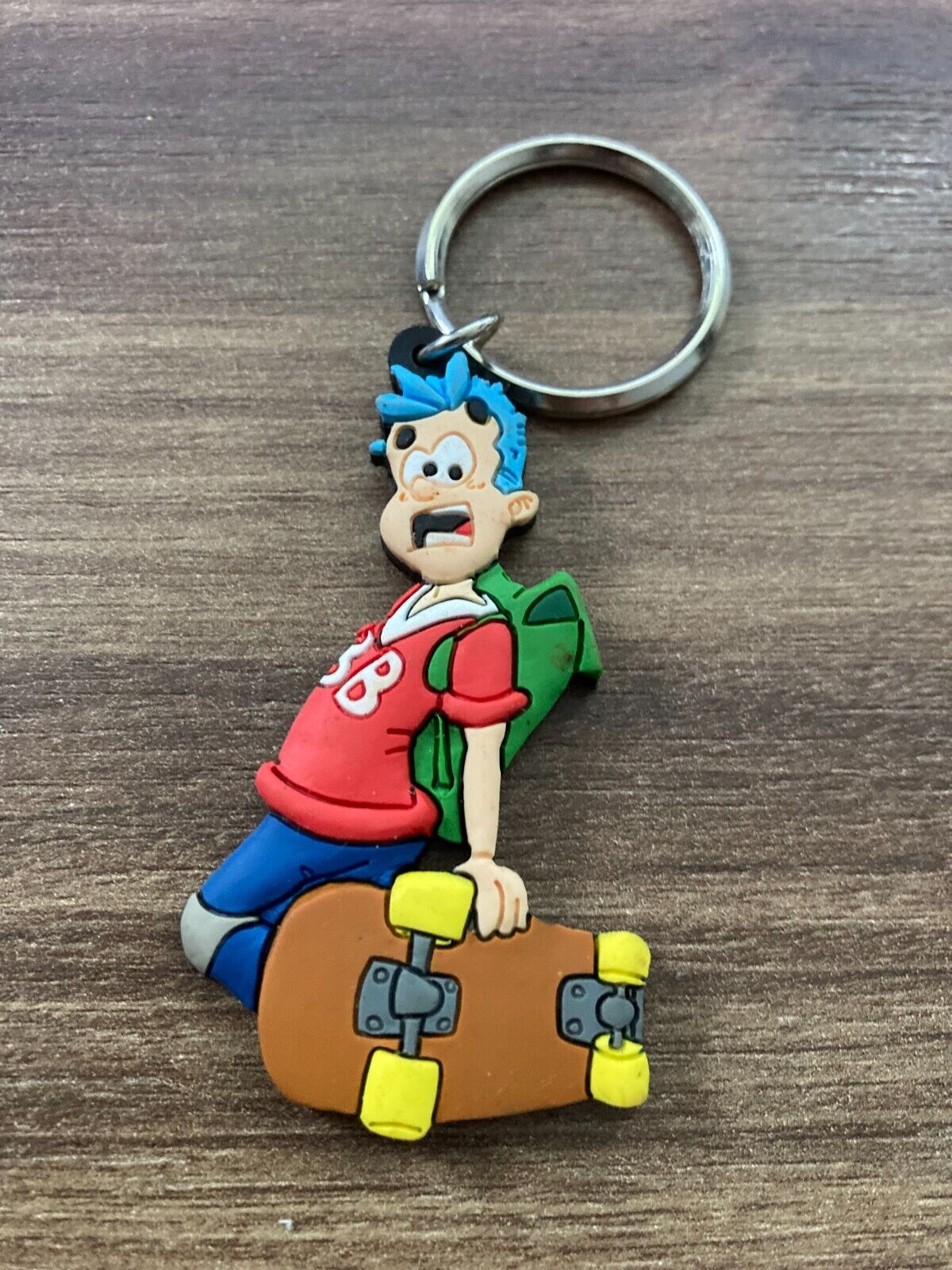 Vintage 2002 ZebbiZ Skateboard Boy BB Pixeline Keychain by Studio 1-2