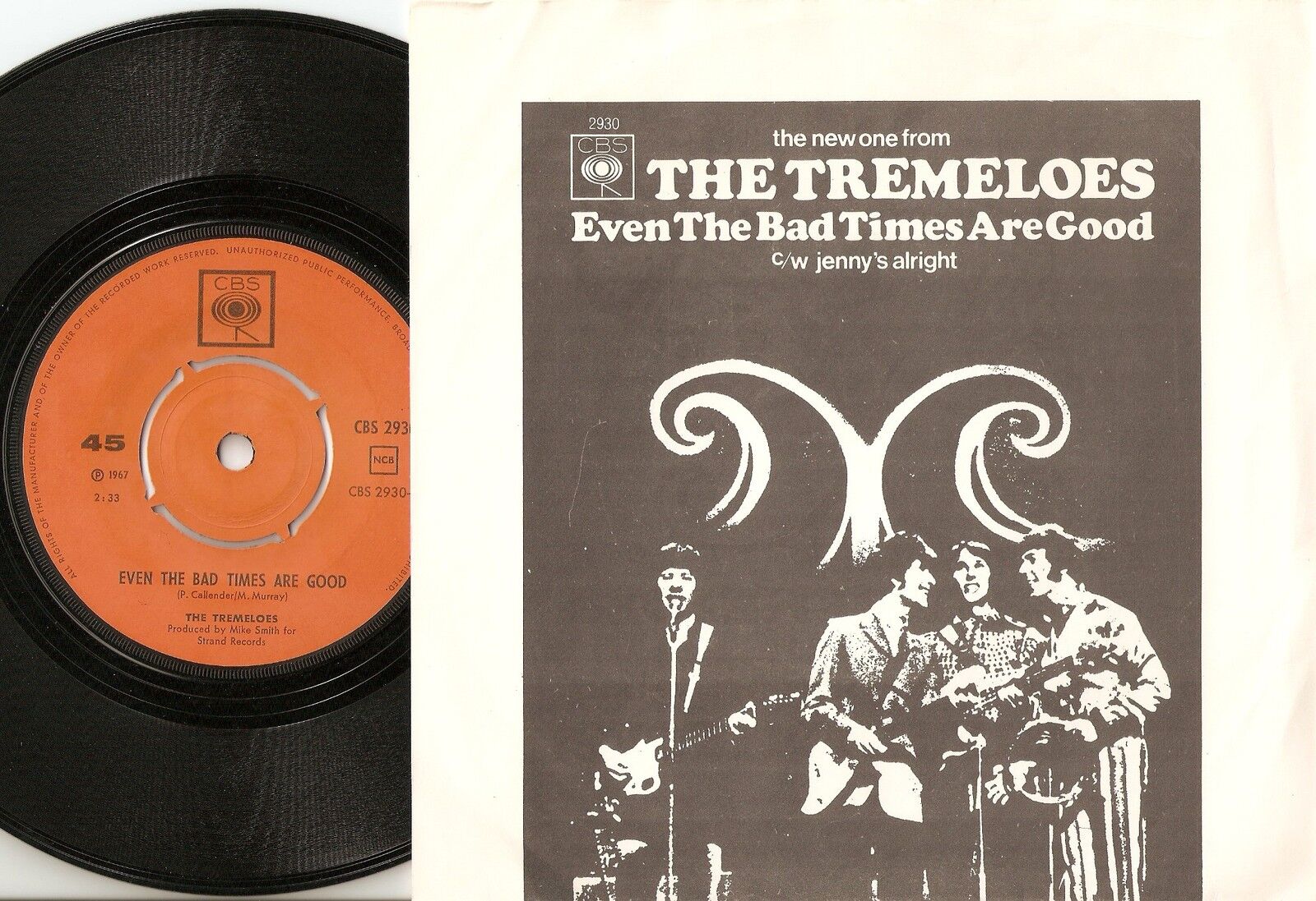 THE TREMELOES EVEN THE BAD TIMES ARE GOOD TIMES NORWAY 45+PS 1967 MOD FREAKBEAT