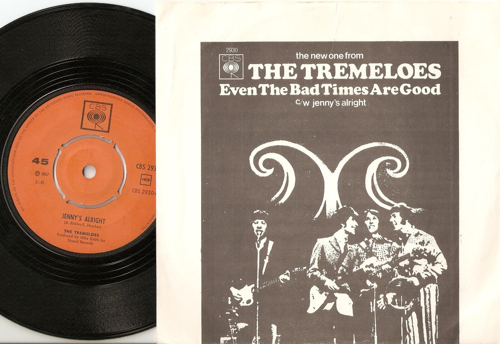 THE TREMELOES EVEN THE BAD TIMES ARE GOOD TIMES NORWAY 45+PS 1967 MOD FREAKBEAT