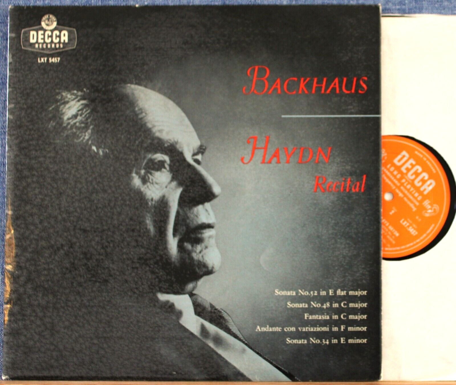 Backhaus Haydn (Sonatas Fantasia; etc) Decca LXT 5457 NM