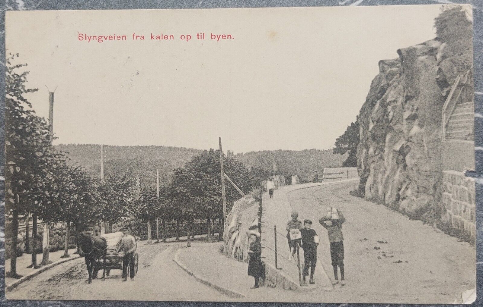 Old postcard: Street motif from Narvik Norway Mailed to Denmark 1912 pok1294