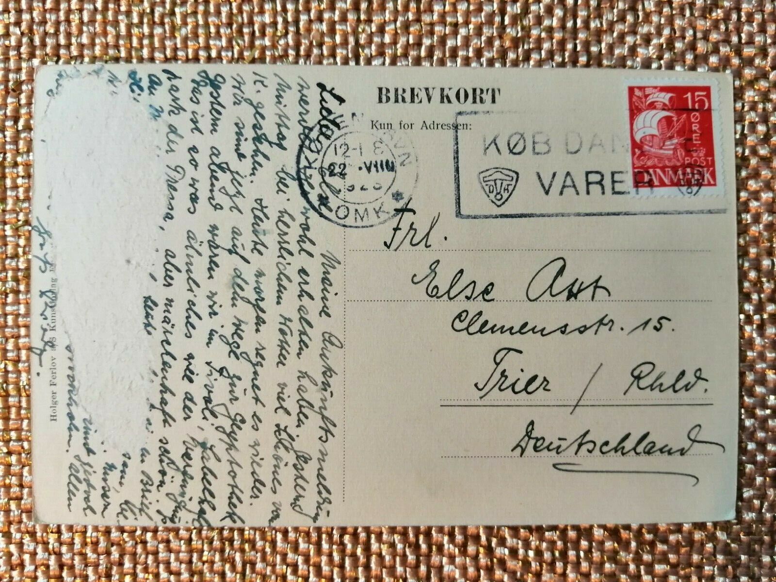 Vintage postcardDenmark CopenhagenInterior of The CathedralPosted in 1923