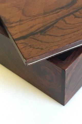 Klitgaard Box of Rosewood with loose Lid and Silver inlay