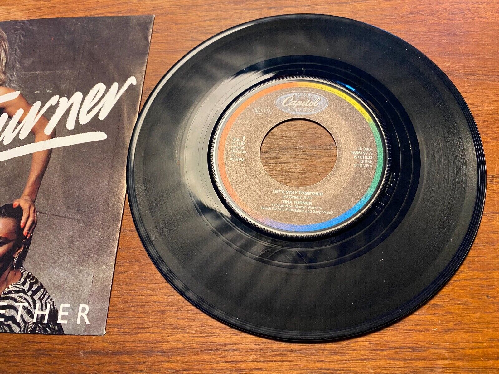 TINA TURNER "LET´S STAY TOGETHER / I WROTE A LETTER" 1983 CAPITOL RECORDS 7" OOP