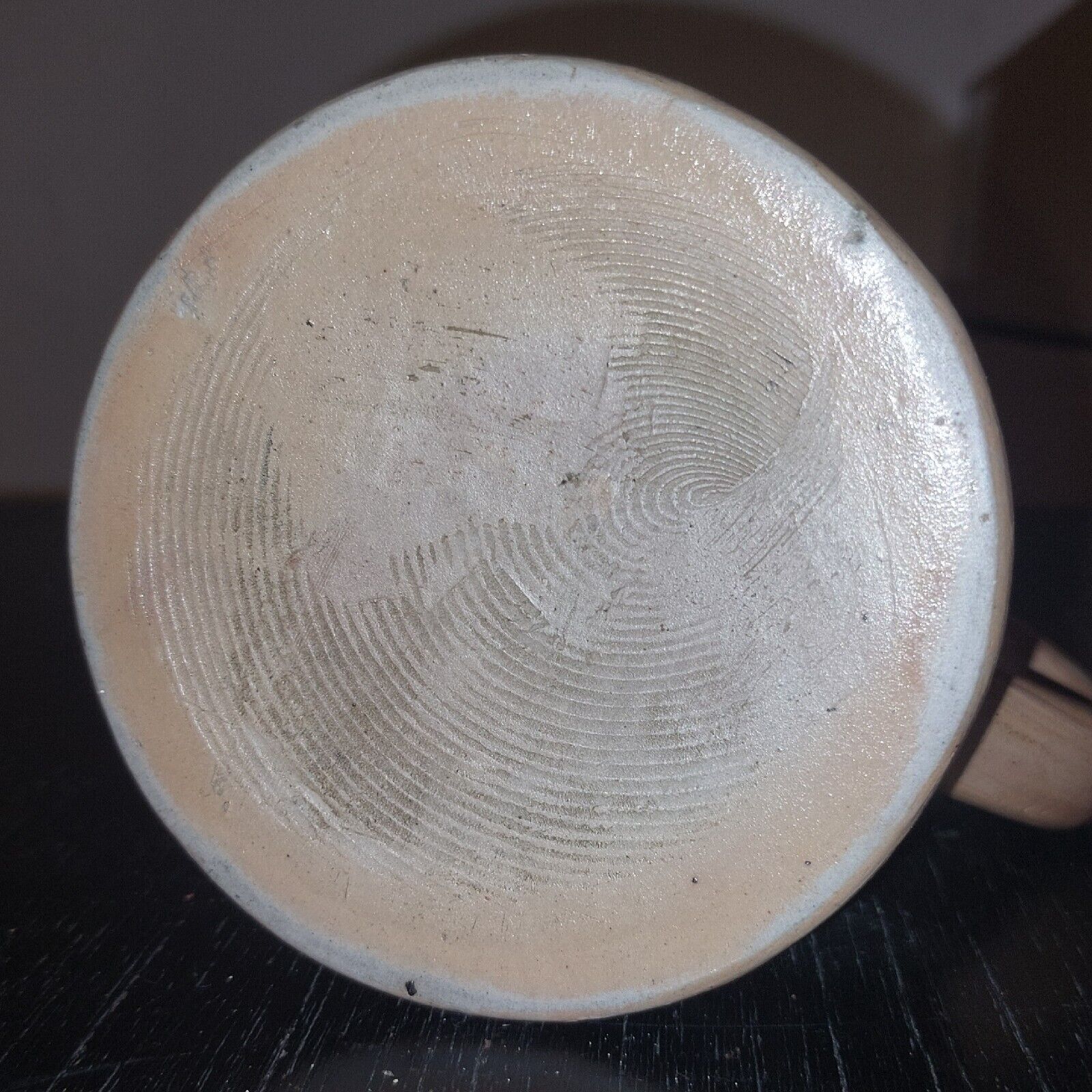 Antique stoneware mug from Germany c 1860 with relief decoration