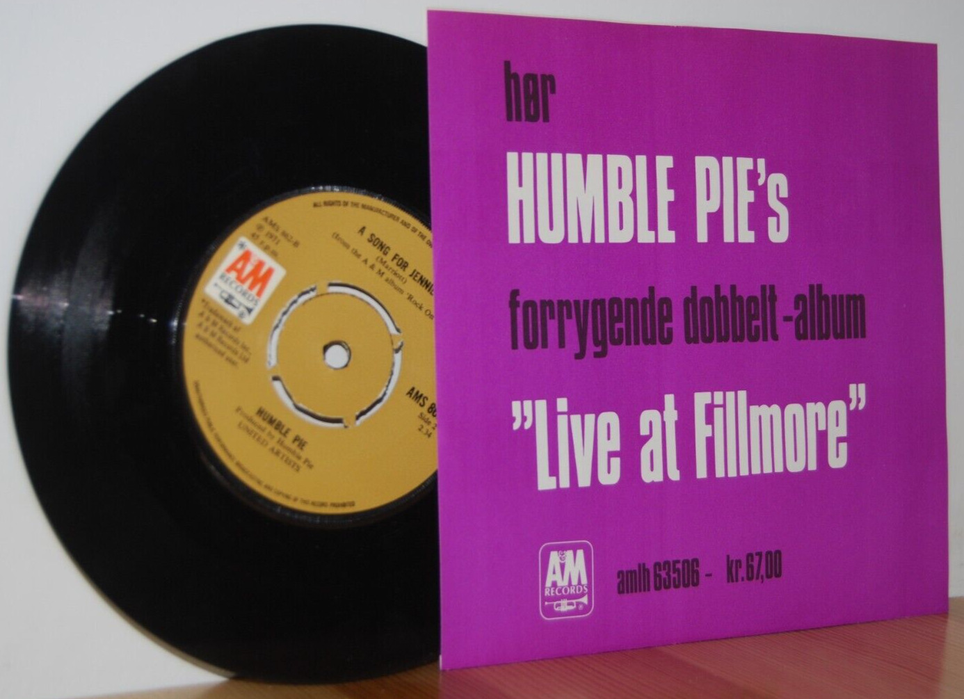 HUMBLE PIE I Don't Need a Doctor RARE Danish PS Picture Sleeve 45 vinyl 7''